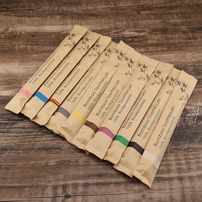 Bamboo Toothbrush Set - 5/15pcs Colorful Toothbrush Natural Bamboo Tooth
