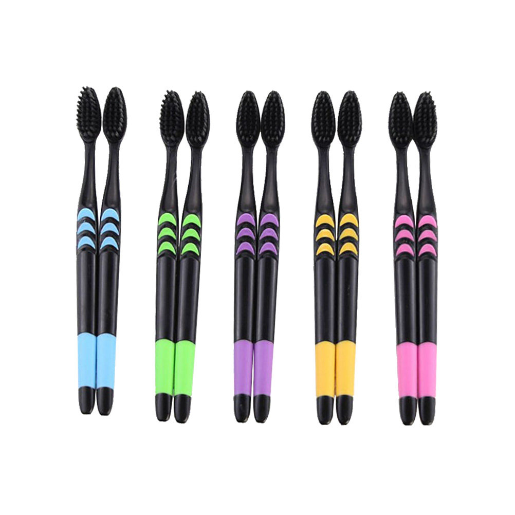 Bamboo Toothbrush Set - 10Pcs Bamboo Charcoal Toothbrush Set Gentle