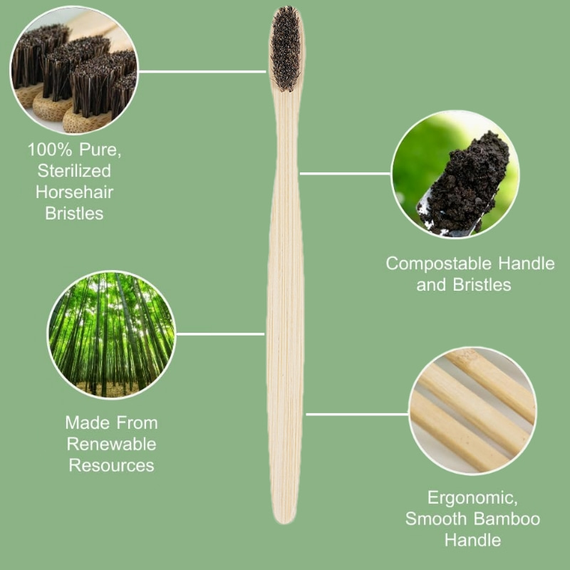 100 Pack Horse Bristles Bamboo - Bamboo Toothbrush Set review and price