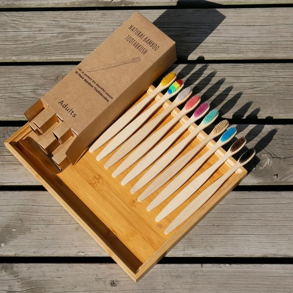 10PCS Colorful Toothbrush Natu - Bamboo Toothbrush Set review and price