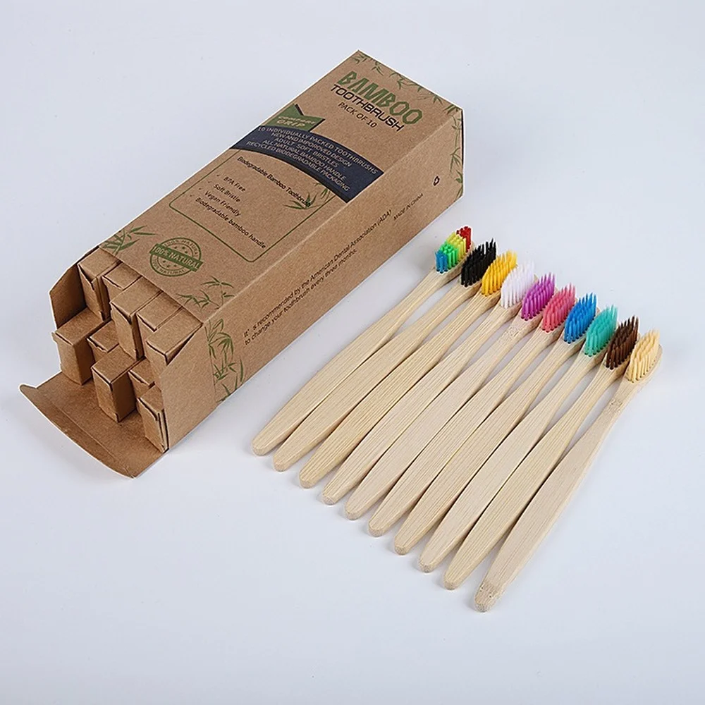 10PCS Colorful Toothbrush Natu - Bamboo Toothbrush Set review and price