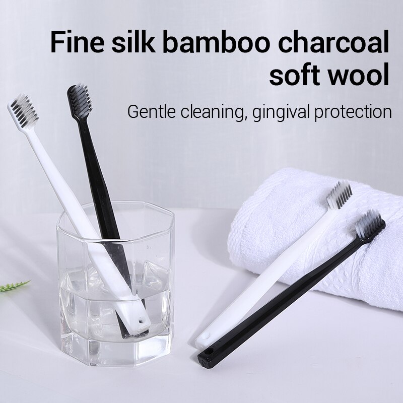 10PC Bamboo Charcoal Brush Sil - Bamboo Toothbrush Set review and price