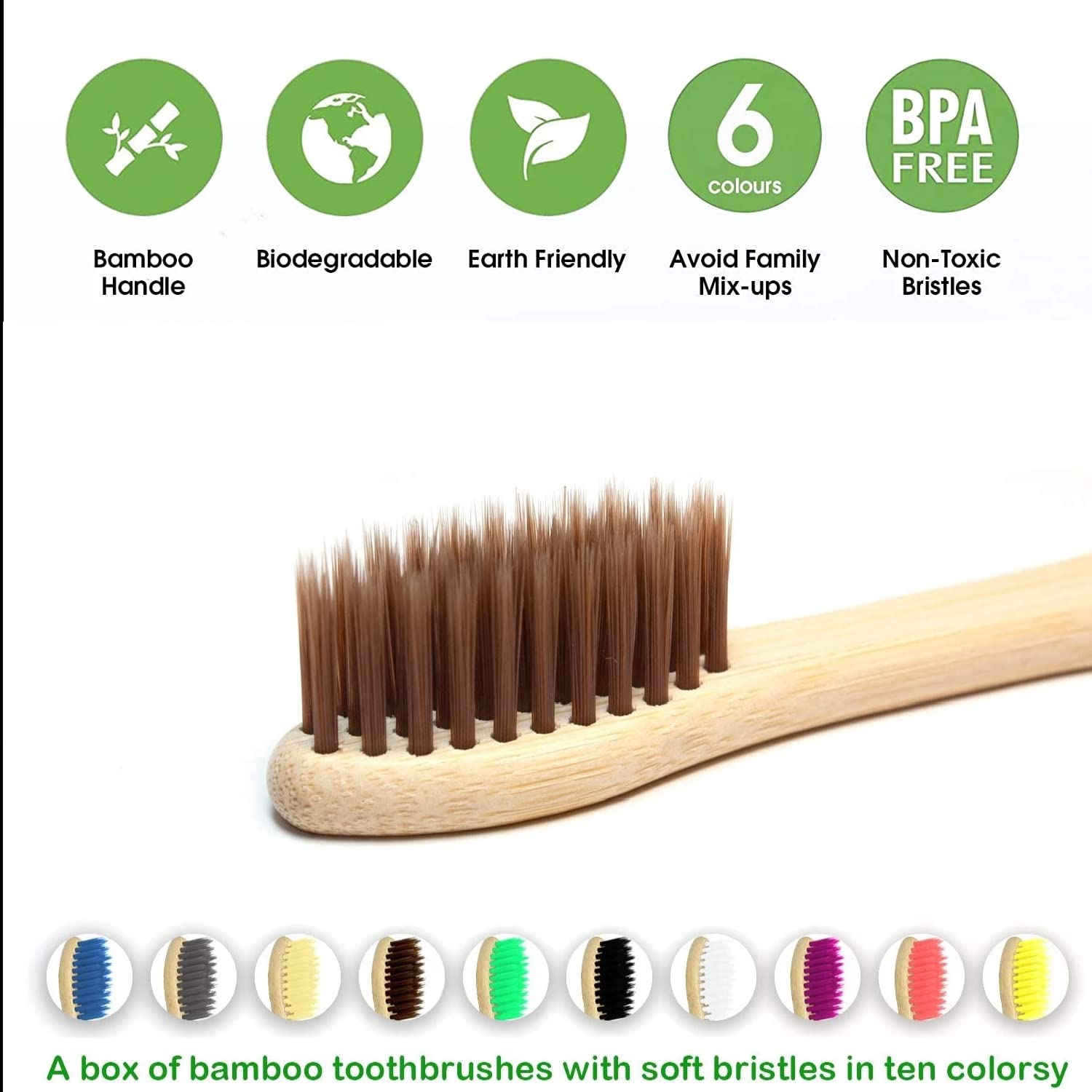 10 Pack Natural Bamboo Toothbr - Bamboo Toothbrush Set review and price
