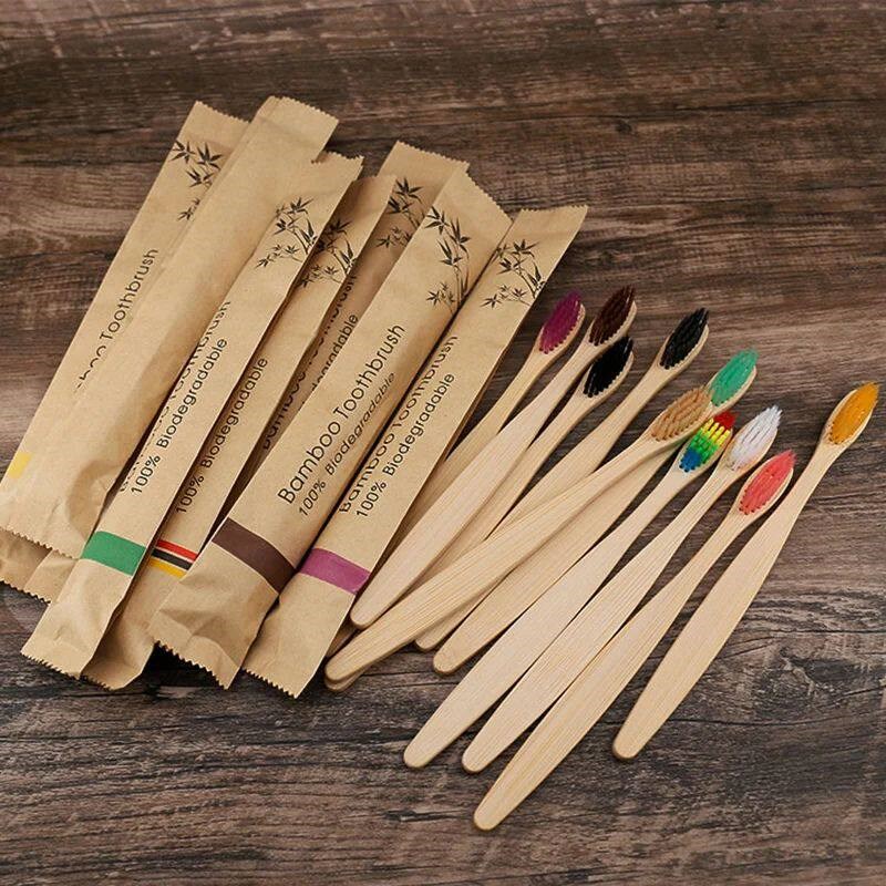 Random Color 5/10pcs Bamboo To - Bamboo Toothbrush Set review and price