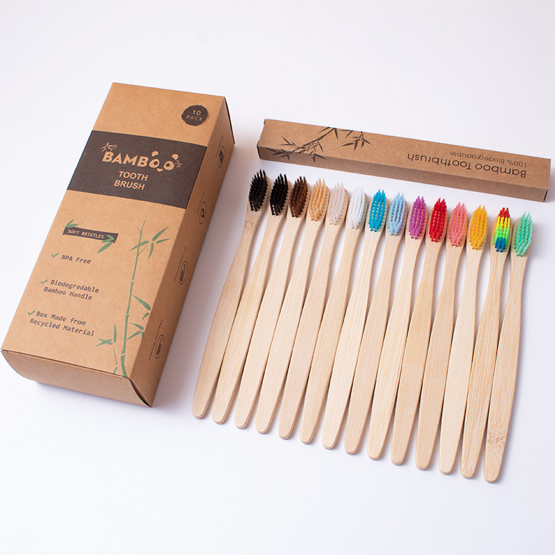 Adult Pointed Tail Flat Bamboo - Bamboo Toothbrush Set review and price