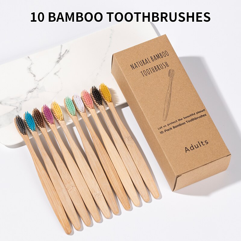 10PCS Bamboo Toothbrush Set -  - Bamboo Toothbrush Set review and price