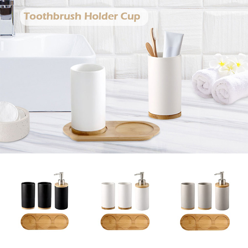 Ceramic Bathroom Set Fine Cera - Bamboo Toothbrush Set review and price