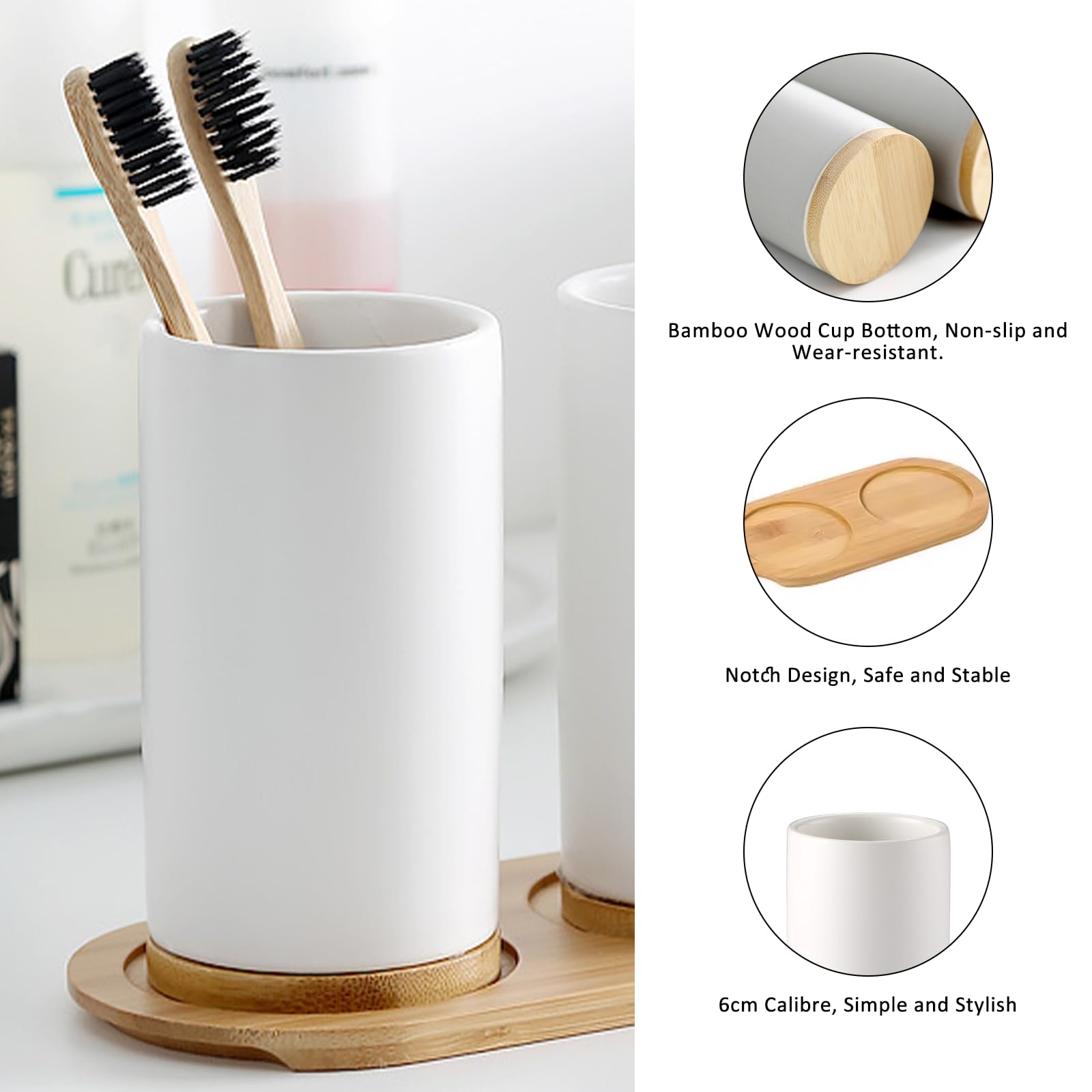 Ceramic Bathroom Set Fine Cera - Bamboo Toothbrush Set review and price