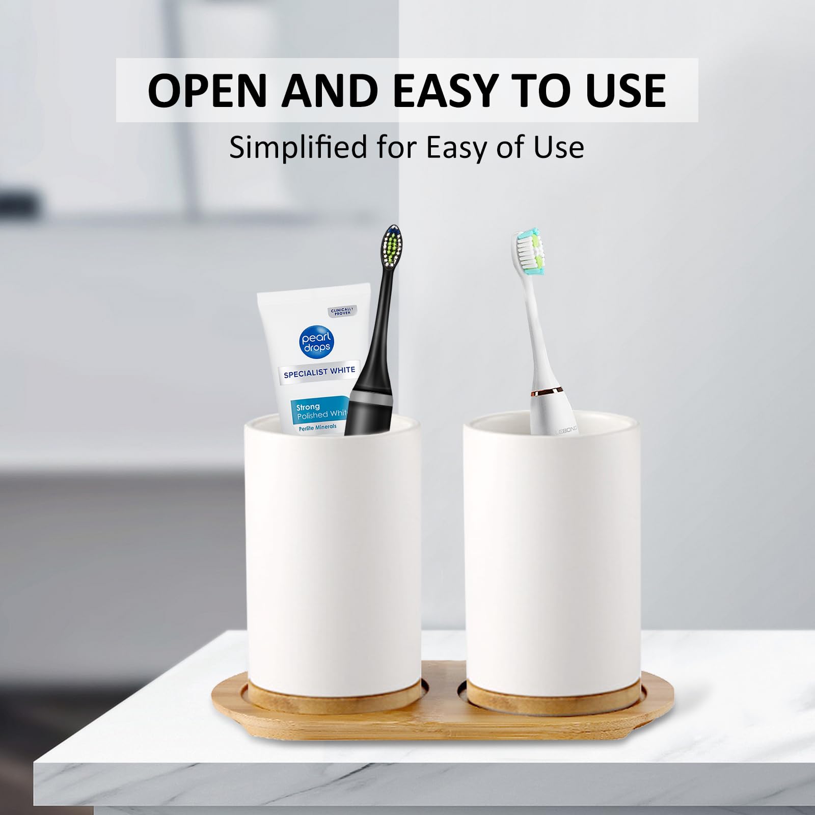 Ceramic Bathroom Set Fine Cera - Bamboo Toothbrush Set review and price